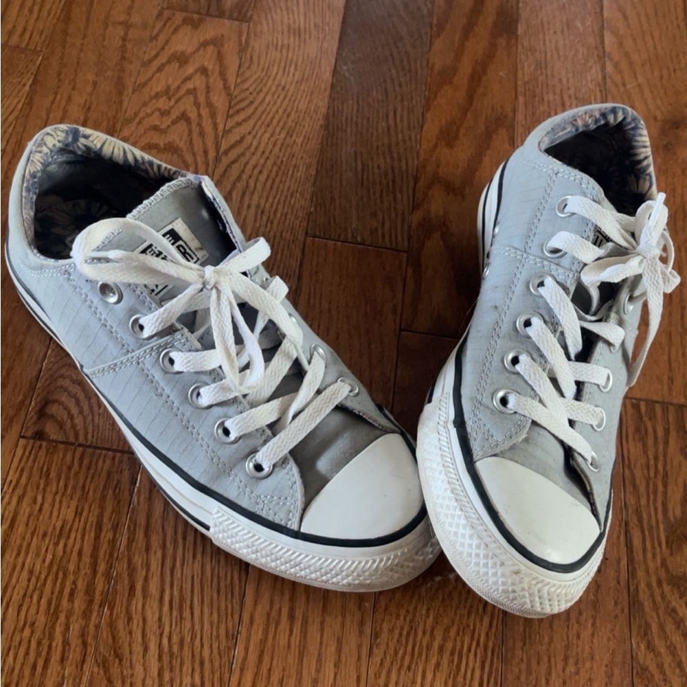 Converse Gray and White Low-Top Sneakers